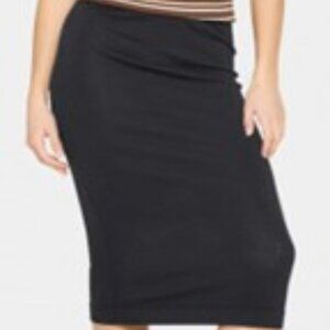 NWT SAINT TROPEZ Elegant navy knit pencil skirt size medium